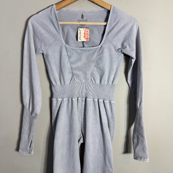 FP Movement Free People Good Karma Long Sleeve Jumpsuit Women's M/L Ice Gray NWT - Picture 7 of 16